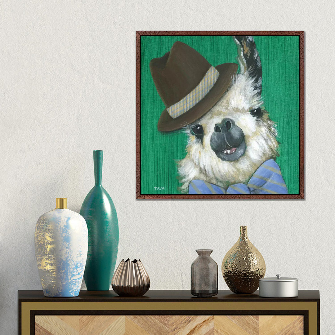 Llama Gentleman von Tava Studios - Galerie-verpackte Leinwand Giclée auf Leinwand