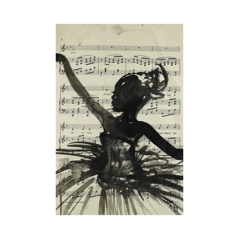«Dance» par Sara Riches, reproduction d'art sur toile tendue, H 12 po x l 8 po x P 0,75 po