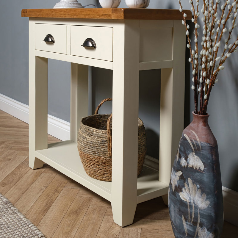 Chosposi 85cm Solid Wood Top Console Table
