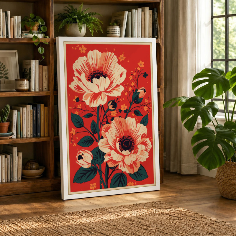 Blooming Garden Botanical - Wrapped Canvas, 18x12 - 45.7 x 30.5 cm, Sage Border