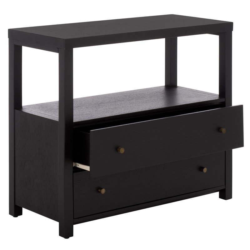 Commode 2 tiroirs Ernest, Black/Black