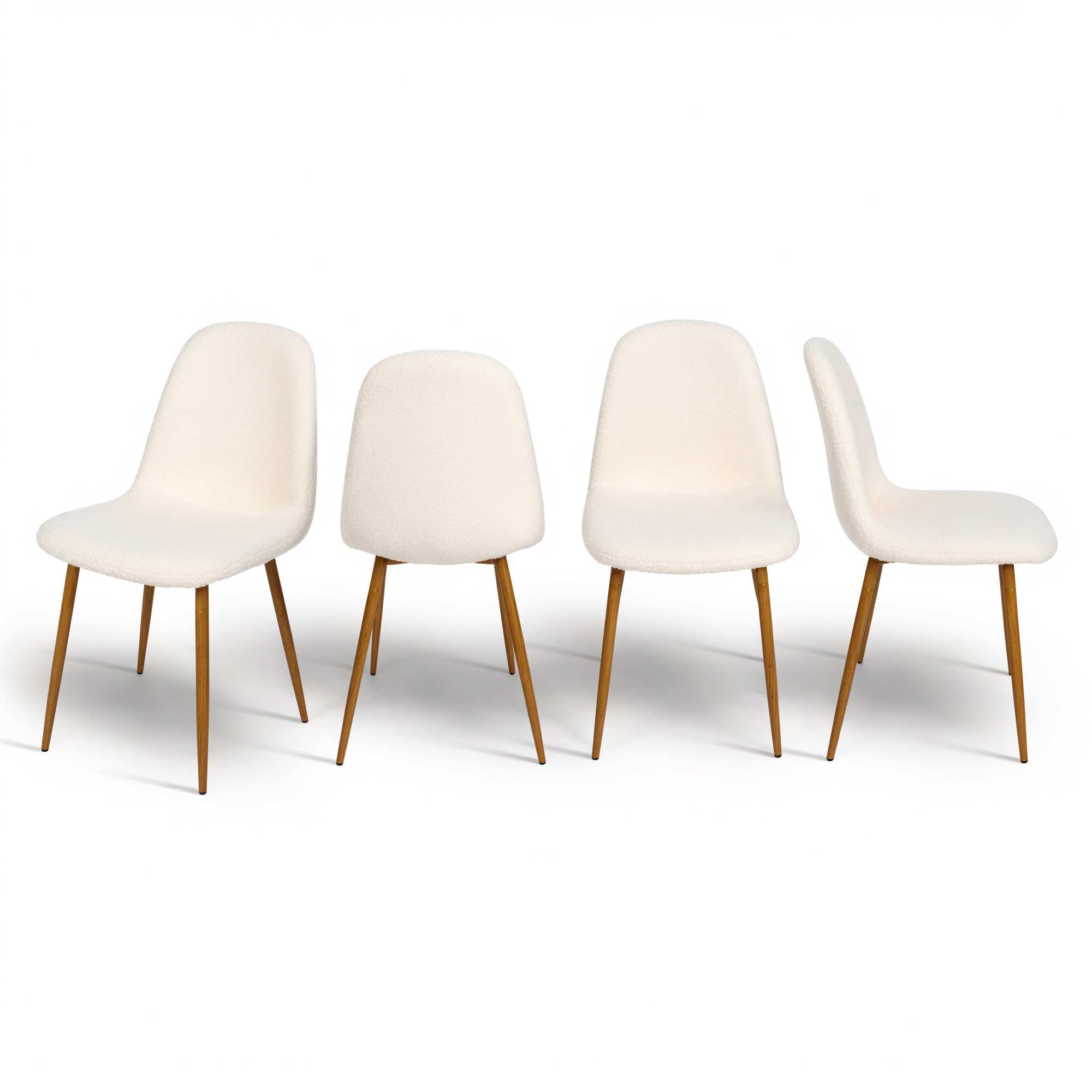 Mercer41 Modern Upholstered Fabric Armless Dining Chairs, Set Of