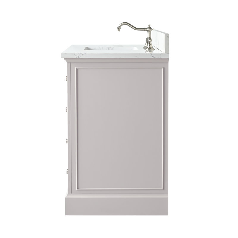 Thompson 42" W Single Bathroom Vanity, Taupe/Brushed Nickel