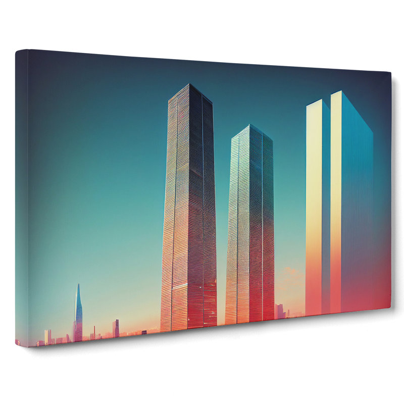 Charming Skyscraper Skyline - Wrapped Canvas, 50cm H x 76cm W x 3cm D