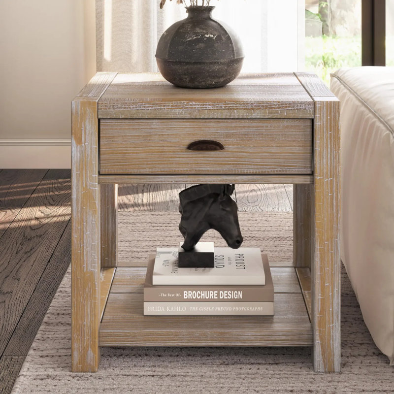 Montauk Solid Wood End Table, Driftwood