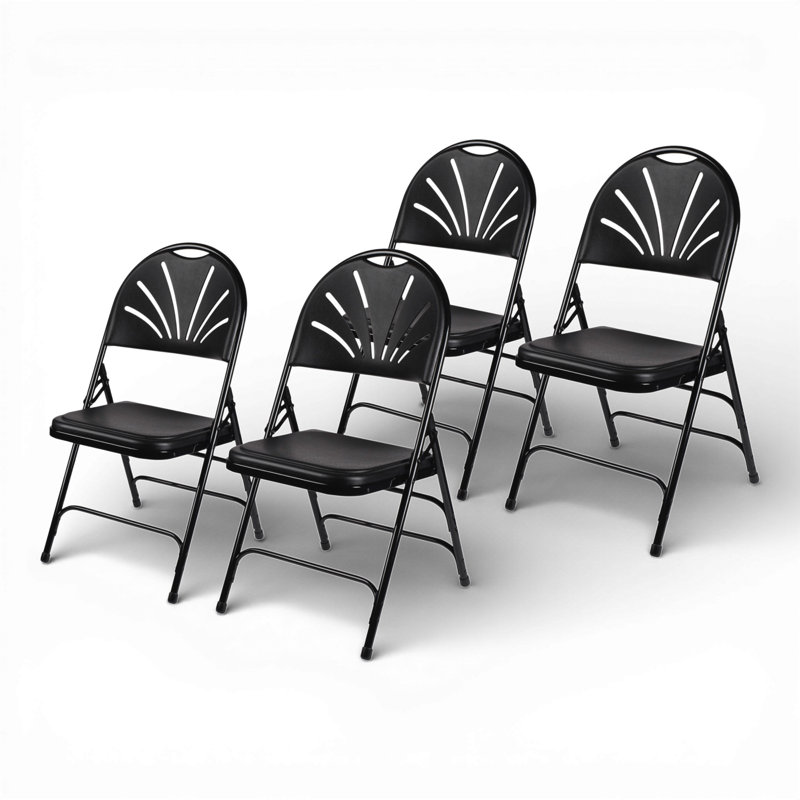 Hampden Furnishings Lusitano Plastic Stackable Folding Chair , Noir
