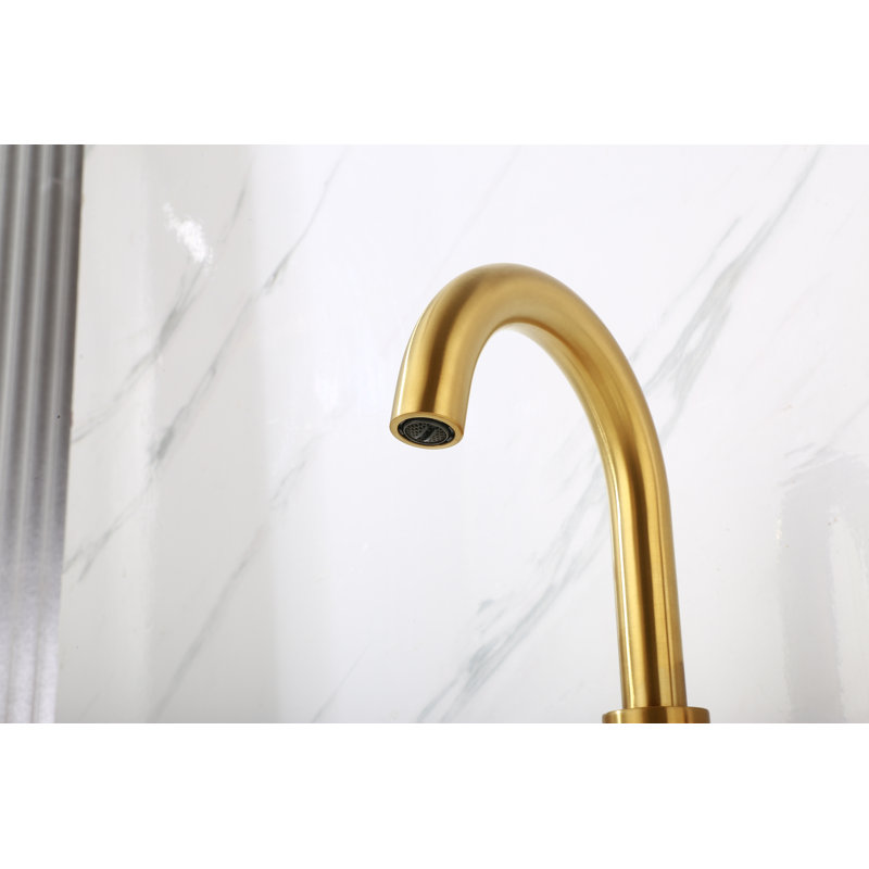 2-handle Bathroom Faucet with Drain Assembly, Brushed Gold