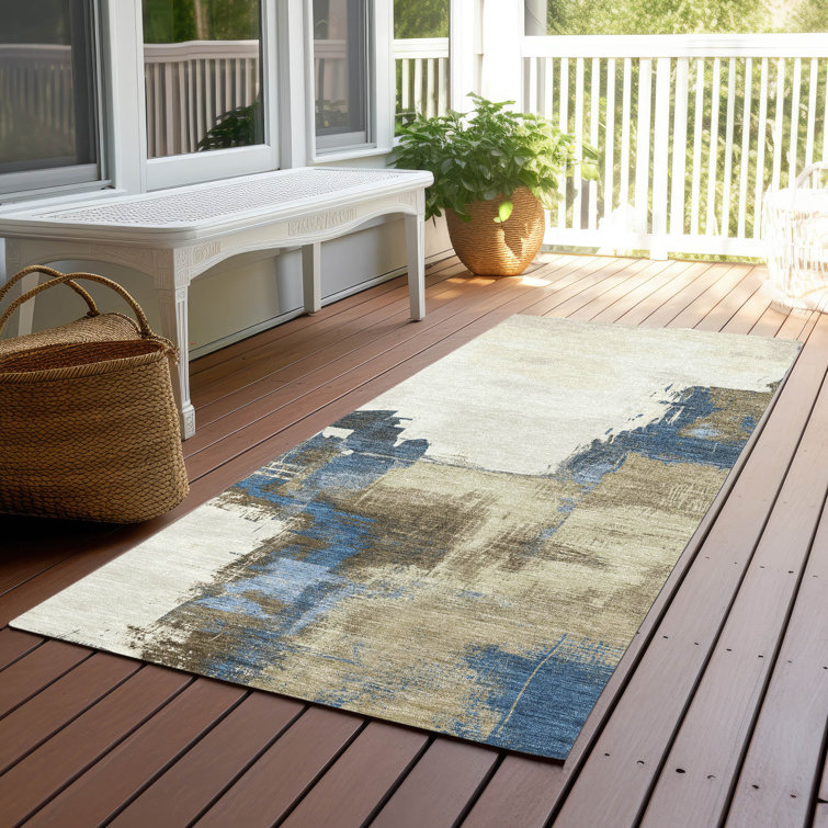 Machine Washable Indoor/Outdoor Christain ACN1332 Beige Rug