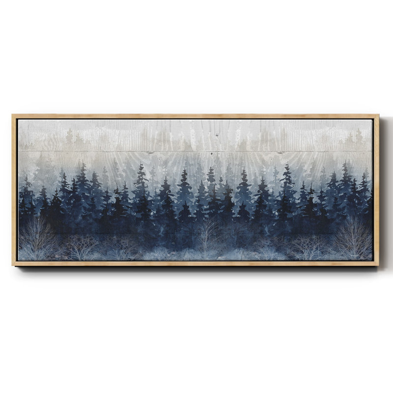 Misty Indigo Forest- Framed Canvas, Naturel, H 20 po x l 50 po x P 1,5 po