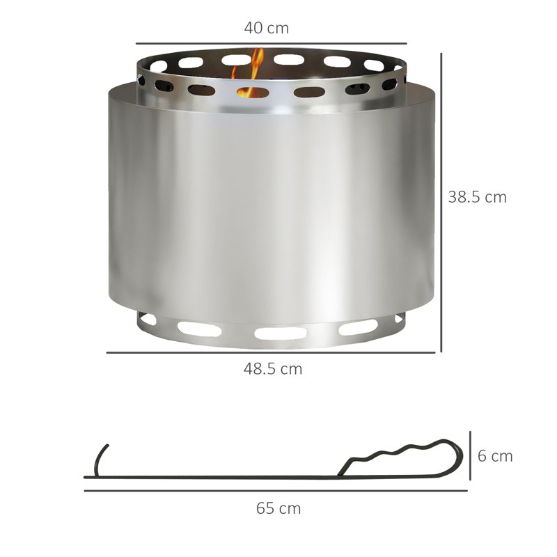 Bruinekool Round Stainless Steel Wood Burning Smokeless Fire Pit