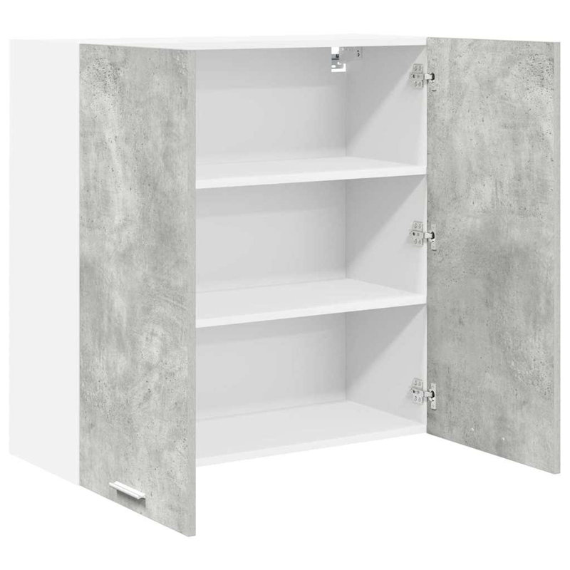 Vidaxl Hanging Cabinet With Storage Riga Artisan Oak 60 X 31 X 80 Cm, 80cm H x 80cm W x 31cm D, Concrete Grey