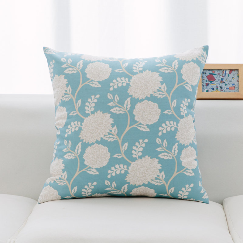 Housse et insert de coussin carré en polyester Michael Penney, Bleu, Mélange de duvet