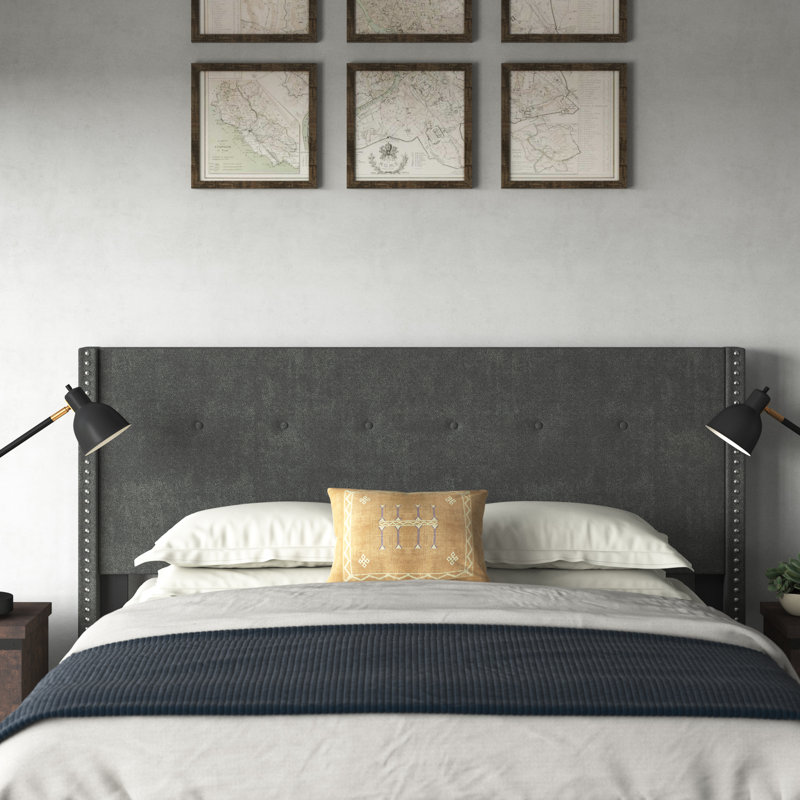 Burchfield Upholstered Headboard, Gray, Full/Queen