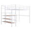 Full Size Metal Loft Bed With Desk And Lateral Storage Ladder, White-886716645