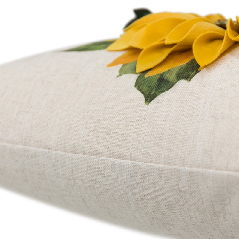 Taie d'oreiller décorative fleur 18 x 18 po