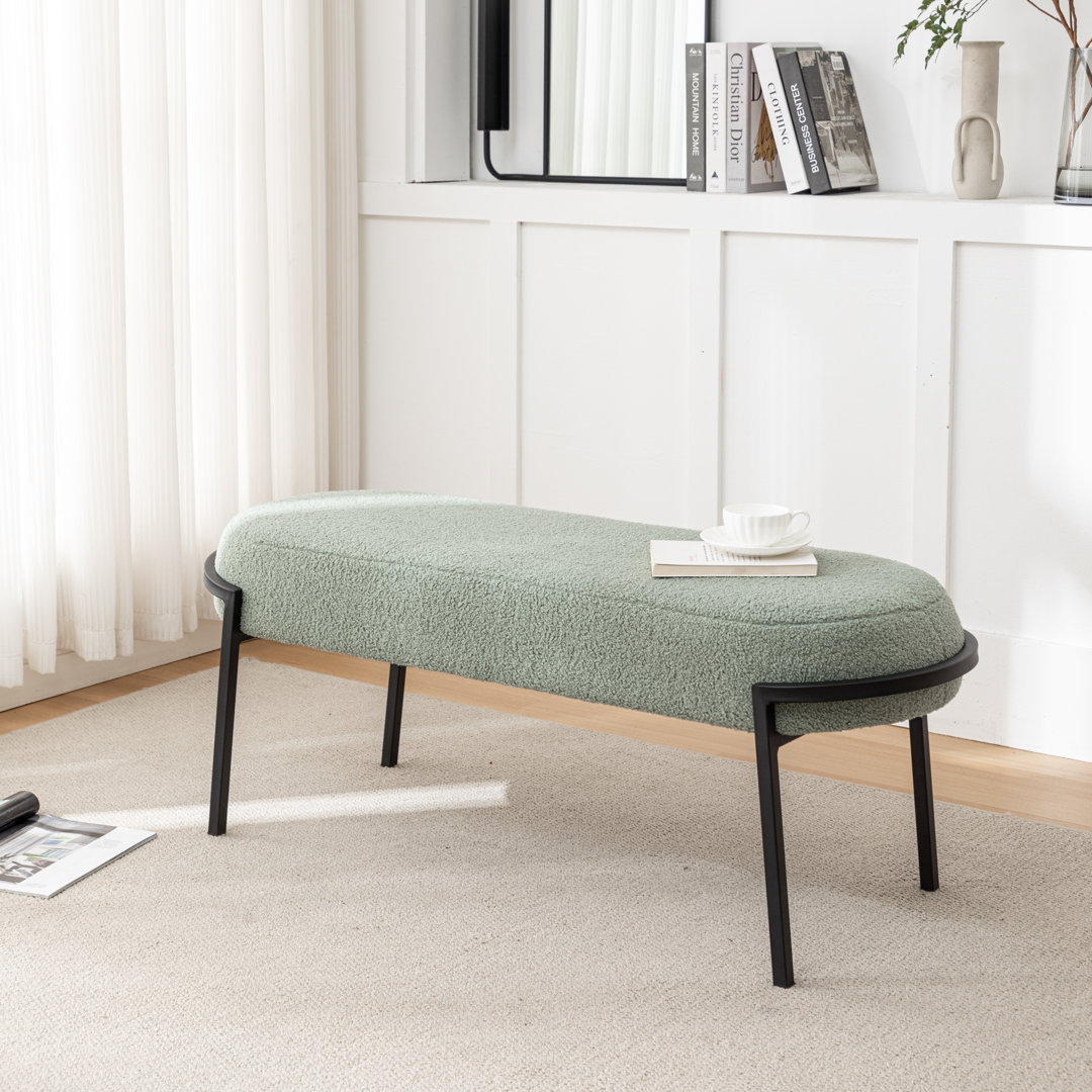 Janeesha Boucle Upholstered Bench Wrought Studio™ Upholstery 