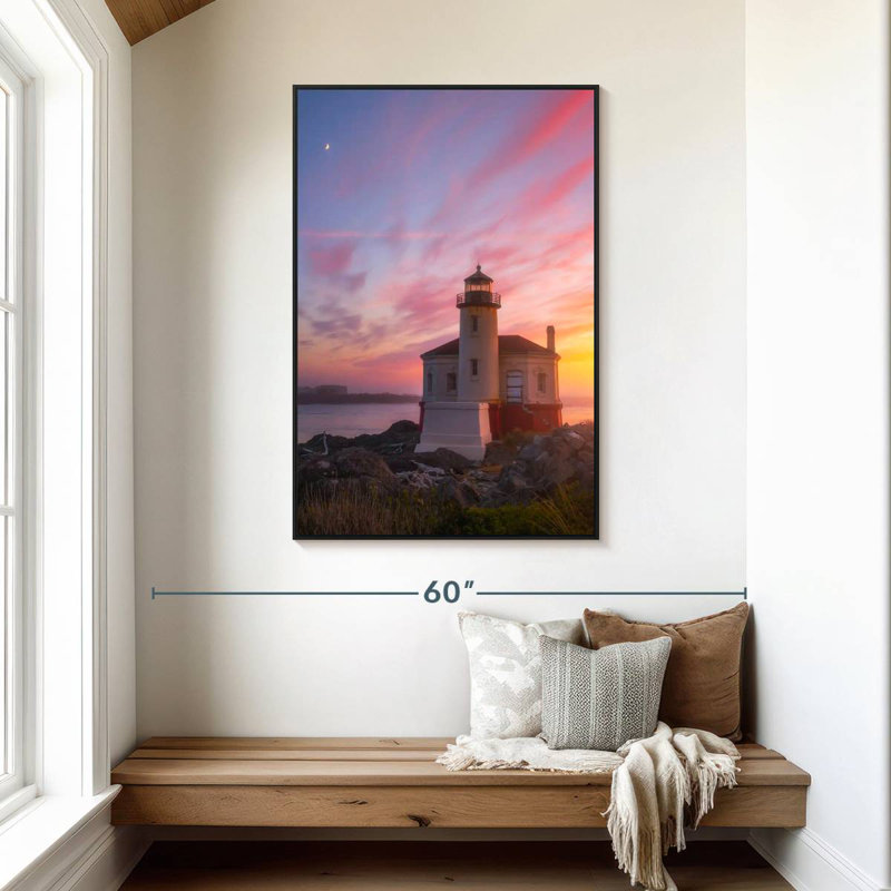 Lune du Phare, 31 po x 46 po, Cadre flottant noir