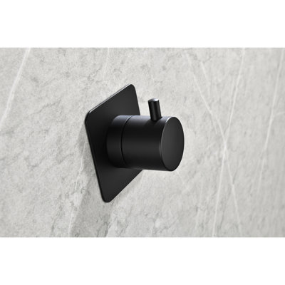 Contrôle de volume de la douche principale - résistant à la corrosion et à la rouille, 3,43 po Hauteur, laiton, finition noir mat, x 2,19 po, rouille