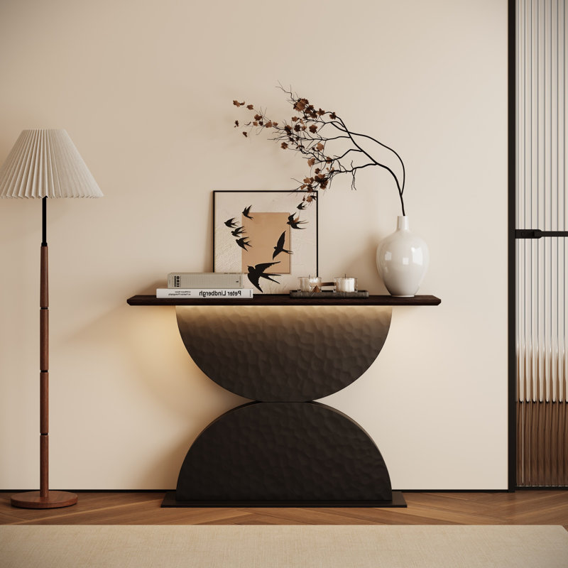 Console de 47 po en bois moderne avec lumière DEL, table d'entrée / canapé | Idée de cadeau