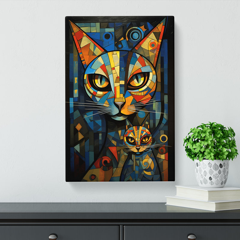 Egyptian Cat Dadaism Art - Print, 60cm H x 40cm W x 3cm D