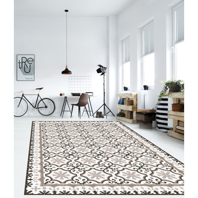 Eliezar Vinyl Machine Printed Area Rug