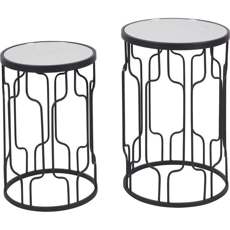 Mel Glass Top Frame Nesting Tables