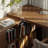Light walnut L-Shaped Solid Wood desks-107726637