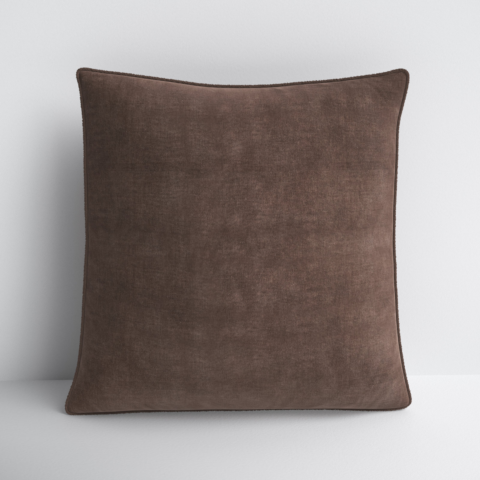 Kam Fringed Cotton Throw Pillow, Down, Dark Brown
