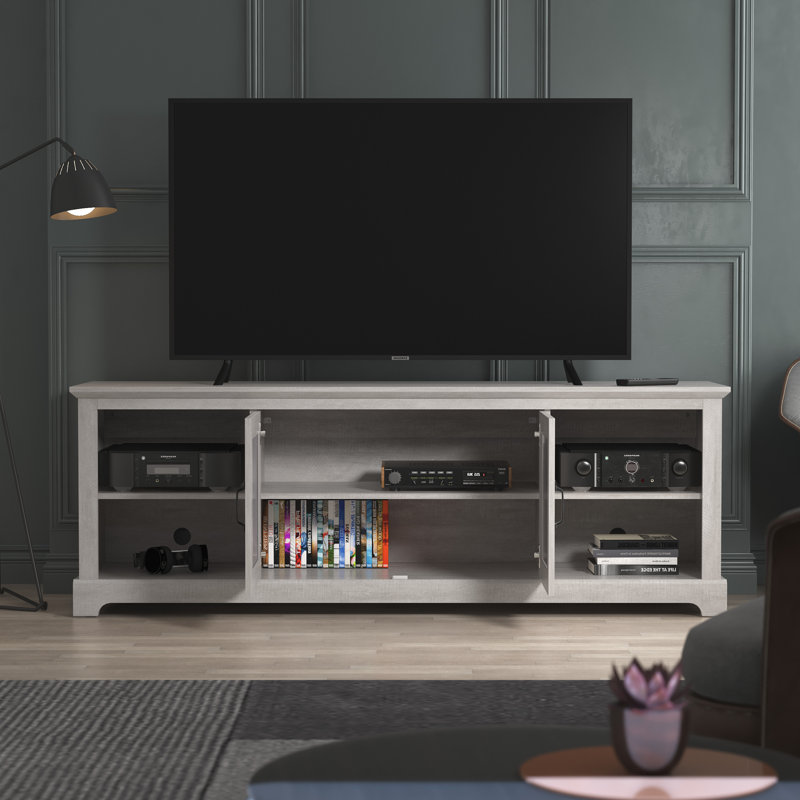 Chessani TV Stand for TVs up to 75", Dusty Gray Oak