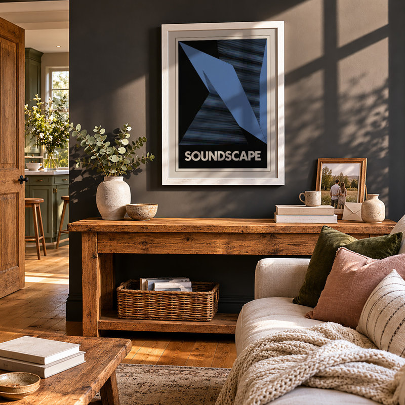 Soundscape Minimalist - Print, A1 - 84.1 x 59.4 cm, White