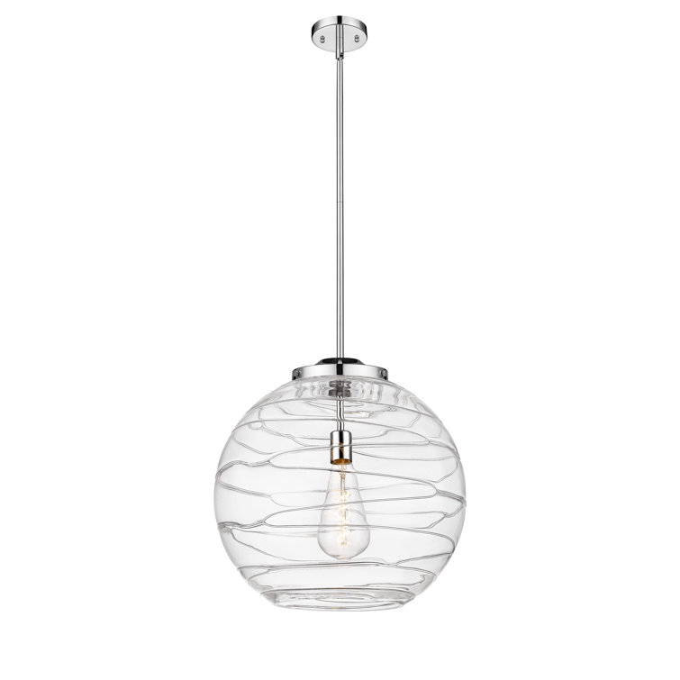 Athens Deco Swirl 1 - Light Single Drop Pendant Pendant