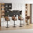  Mid-century Morden Diamond Design Upholstered Faux Leather Swivel Bar Stool with Footrest and Armrest-1638425791-1638425789