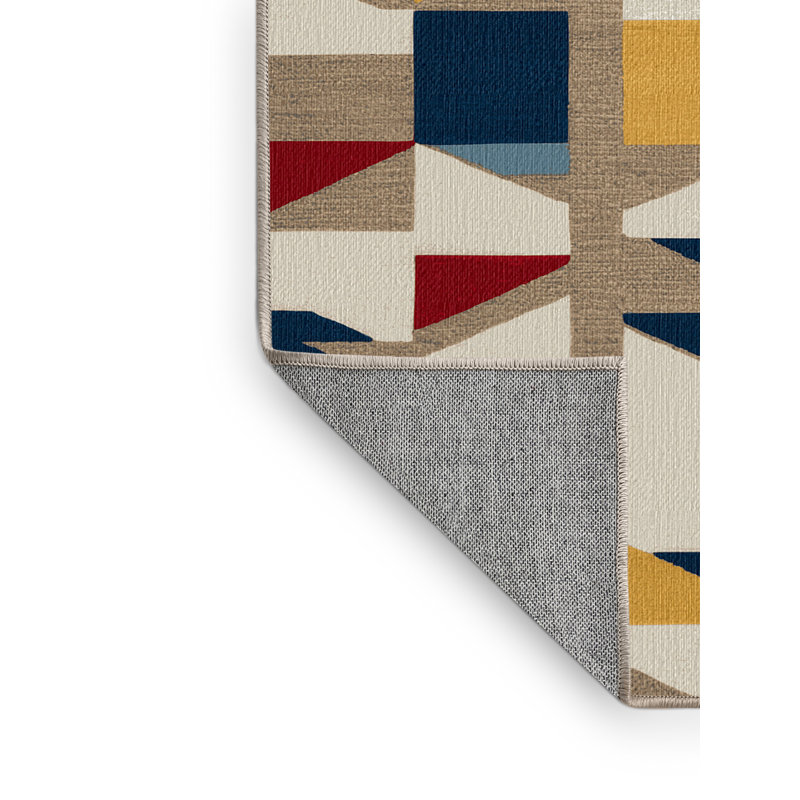 Washable Naval Signal Flags Coastal Area Rug, Rectangle 2' x 3'