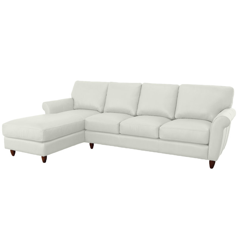Canapé modulaire en cuir véritable Cherish, Face à la gauche, Cuir véritable blanc