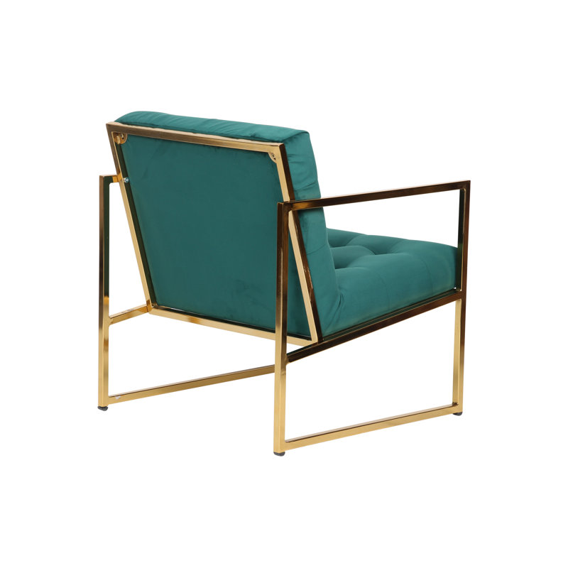 Fauteuil rembourré en velours Radia, Vert émeraude