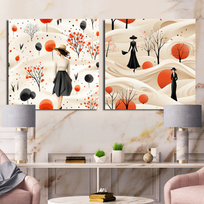 Gedrie - Ensemble de 2 collages carrés abstraits