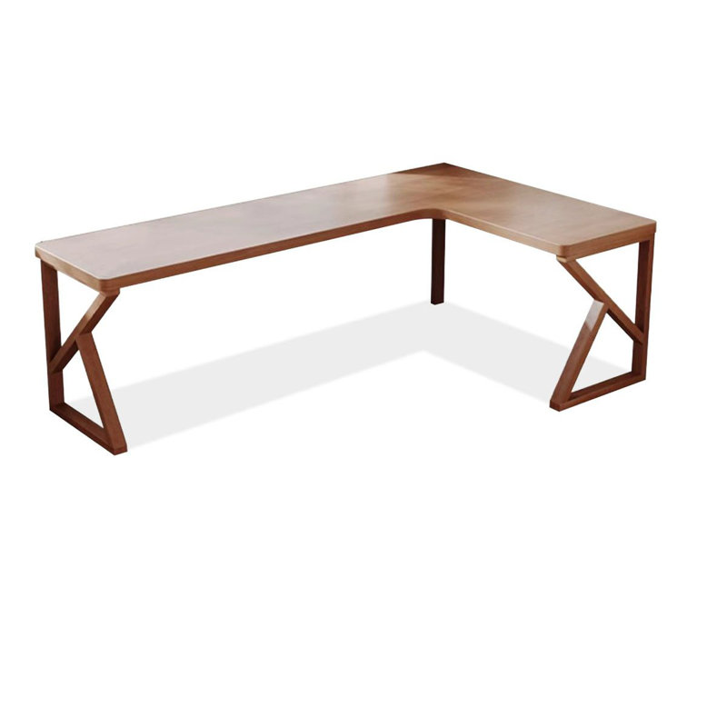  Bureaux en bois massif en L noyer, 29.53" H x 78.74" W x 47.24" D, Retour à droite