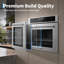 Four à vapeur et électrique encastré 24 po, four mural à convection de 2,5 pi cu, 5 modes, fonction vapeur, argent