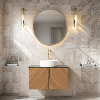 30" Bathroom Vanity with Sink, Modern Wall-Mounted Bathroom Storage Cabinet