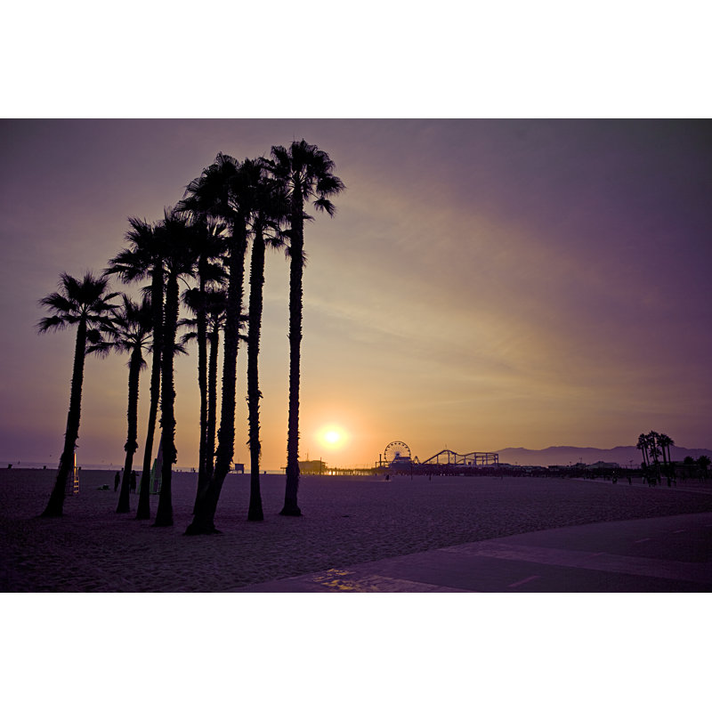 Santa Monica Pier Sunset by Mkourouyan - Wrapped Canvas Print, 61cm H x 91cm W x 3.8cm D