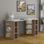 Simone Modern Desk with Built-in Bookcase – Stylish Workspace Desk with 6 Open Shelves-24070009-94592015