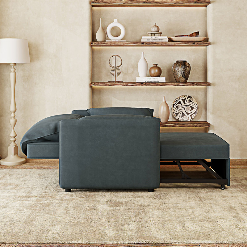 Convertible Pull Out Sofa Bed Sleeper Chair, Gray