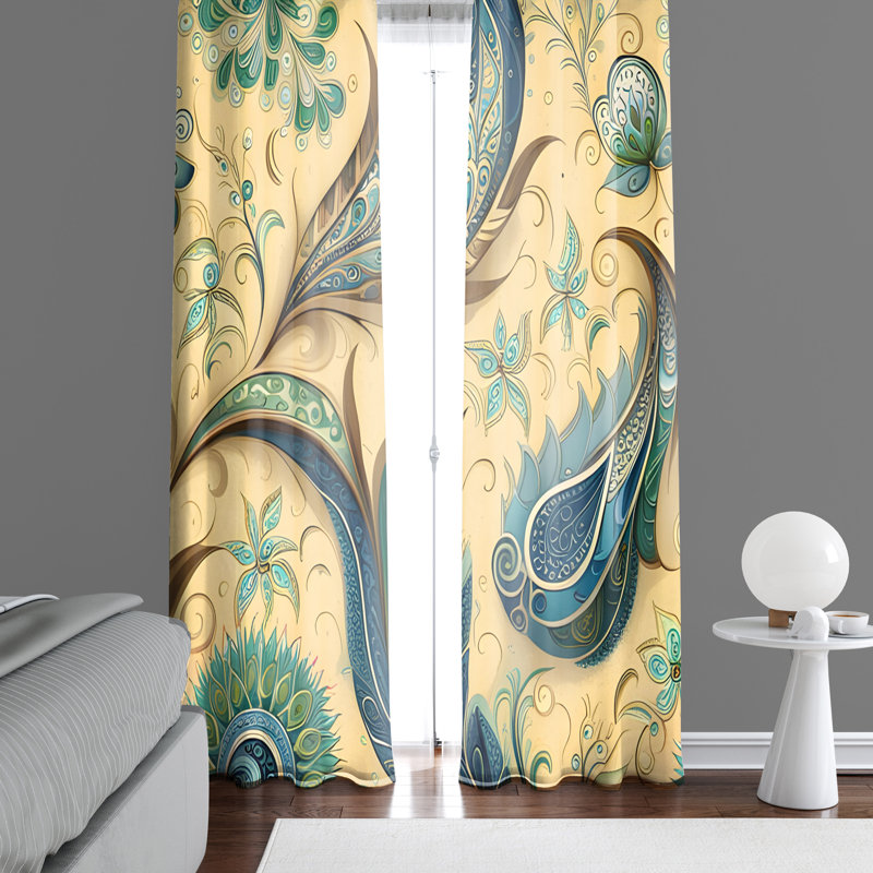 Paire de rideaux semi-transparents en polyester, L 56 po x L 78 po