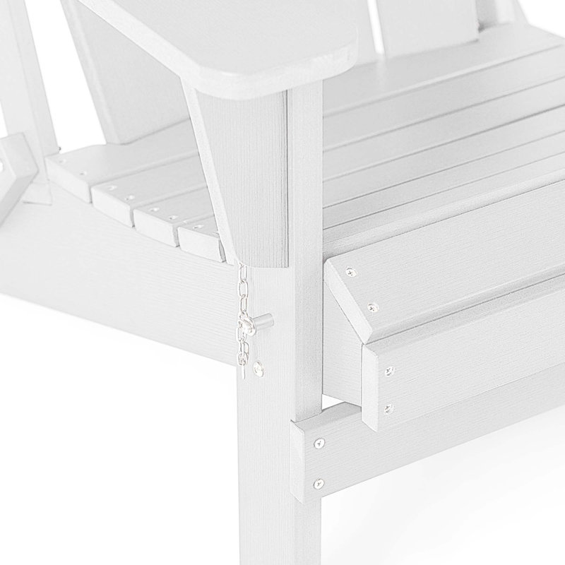 Chaise Adirondack pliante en plastique Hyginos, Blanc