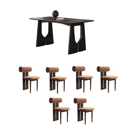 French retro dining table and chair combination
