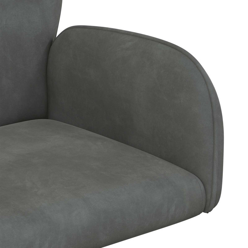  Fauteuil de bureau pivotant 21,26 po x 21,65 po x 35,43 po en velours gris foncé, Dark grey