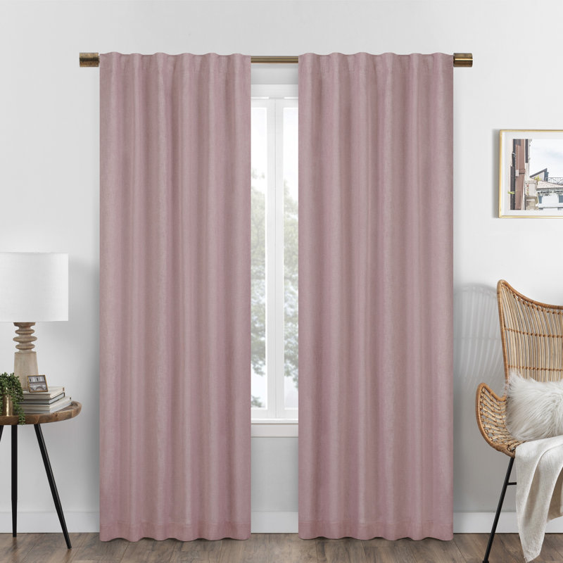 Blackout Curtain Single Panel, 50" W x 95" L, Rose