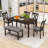 Hayleah Elegant 6-Piece Dining Set, Rectangular Dining Table and Upholstered Chairs and Bench-264535654-264535663-264535665