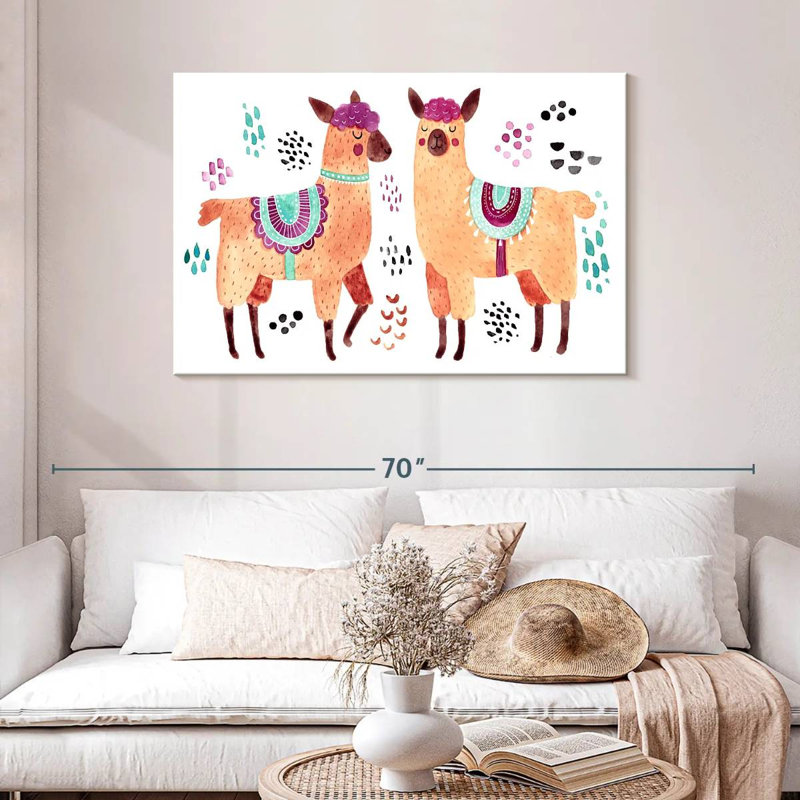 Brampt Colorful Llamas, 30" H x 45" W