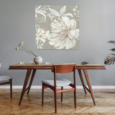 Neutral Peony I 1 Piece Wrapped Canvas Wall Art